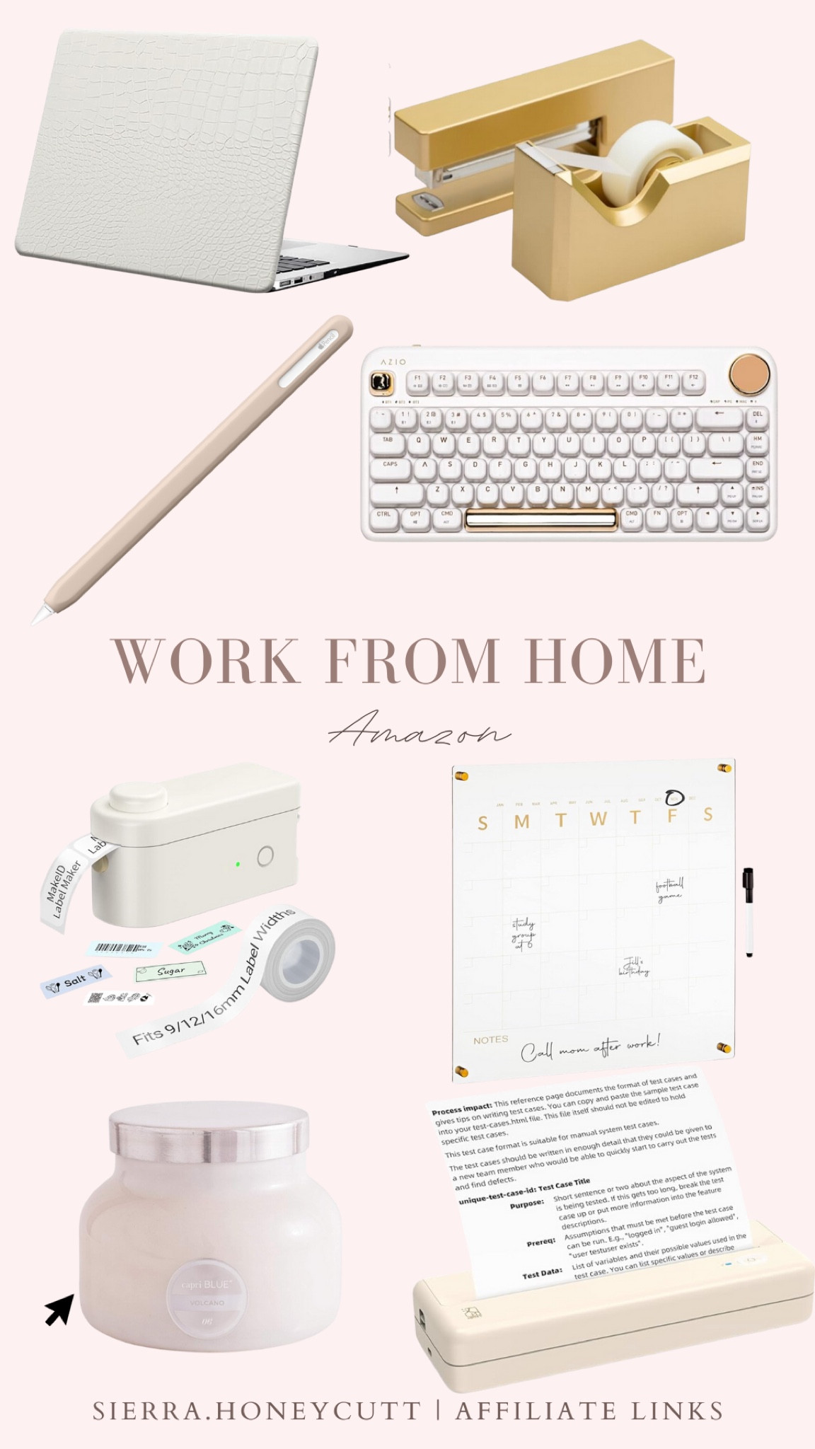 Amazon work from home, keyboard, Apple Pencil cover, calendar, label maker, tape dispenser, stapler, candle, inkless printers 

#LTKfindsunder100 #LTKSeasonal #LTKhome