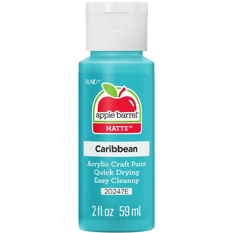 Apple Barrel Acrylic Craft Paint, Matte Finish, Caribbean, 2 fl oz | Walmart (US)
