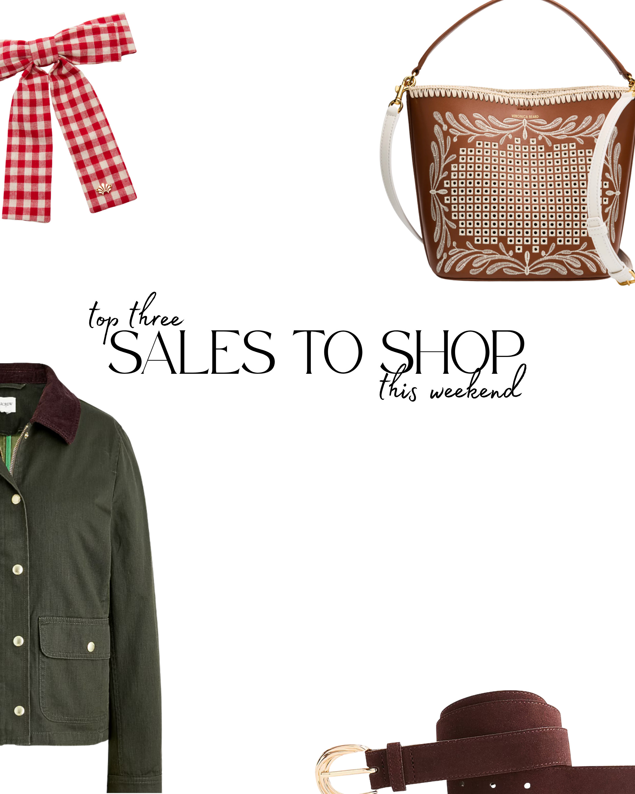 Top 3 sales to shop this weekend 
Neiman Marcus: up to 40% off new markdowns 
Cos: midseason sale up to 40% off 
J. Crew FactoryL up to 60% off everything 

[Small Eyelet Feed Shoulder Bag in Leather, Veronica Beard, Check Tie-Front Top, Rails, Polo Ralph Lauren, Striped Cotton Paneled Shirtdress, Belted Denim Midi Skirt, Gingham Bow Barrette, STRIPED GATHERED WAIST MIDI DRESS, CROPPED WOOL CARDIGAN, CASHMERE SWEATER, SLIM-LEG JEANS, Bow slip-on mules, Field jacket, Oval-buckle suede belt, Croc half-moon crossbody bag, Oversized sunglasses] 
 

 #LTKSeasonal #LTKFindsUnder50 #LTKFindsUnder100