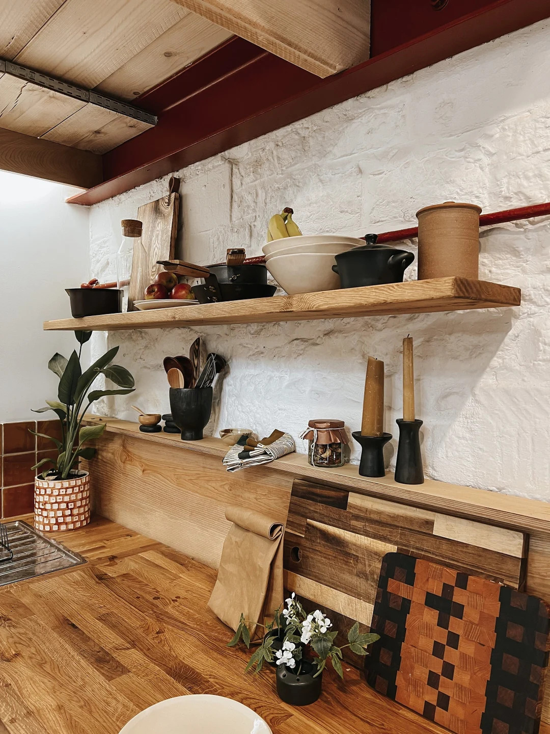 Rustic Floating Shelf made with Solid Wood | Handcrafted | 22cm Depth x 3.2cm Thickness | Folkhau... | Etsy (UK)