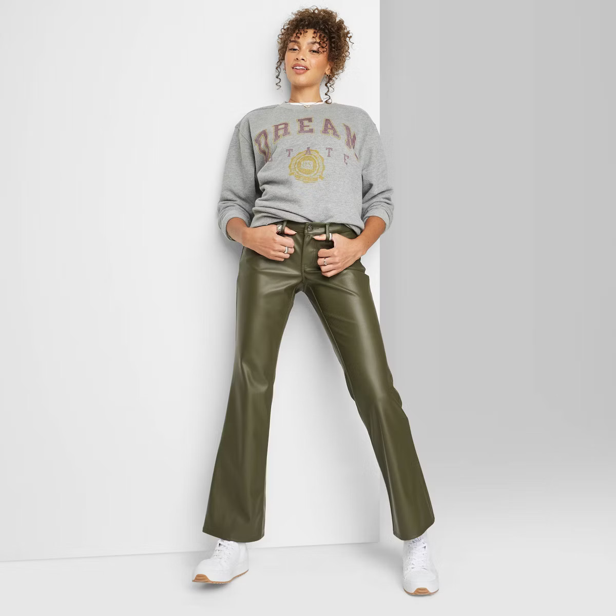 Women's Low-Rise Faux Leather Flare Pants - Wild Fable™ | Target