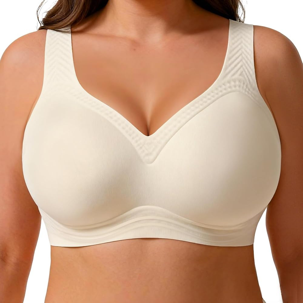 Jelly Wireless Bra Seamless Push Up Full Coverage Supportive Everyday Sport T-Shirt Bra Regular &... | Amazon (US)