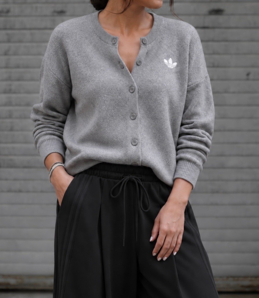 Adidas cardigan I wear size medium for a cozier fit