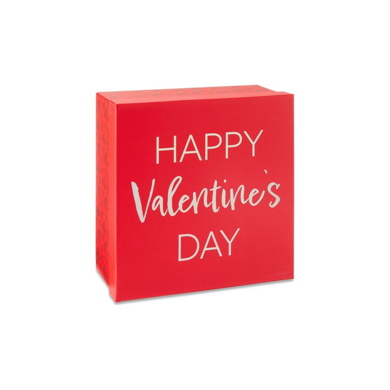 Square Holographic Happy Valentine's Day Gift Box, Red, 8" x 8" x 4", by Way To Celebrate | Walmart (US)