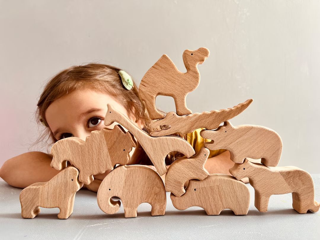Wooden Animals Montessori Toys 1 Year Old Sensory Toys - Etsy | Etsy (US)