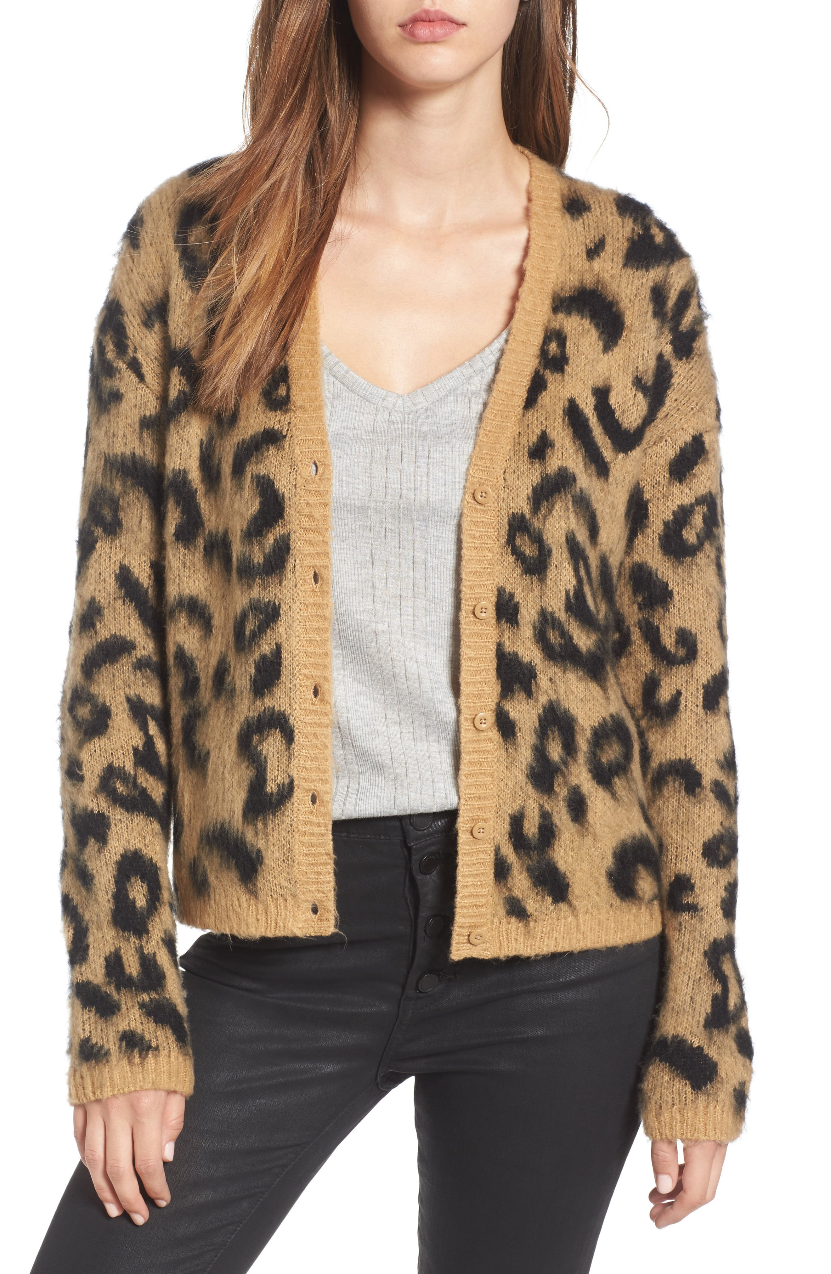 Leopard Print Jacquard Cardigan | Nordstrom