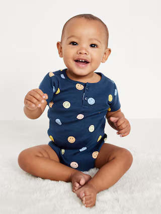 Short-Sleeve Henley Bodysuit for Baby | Old Navy (US)