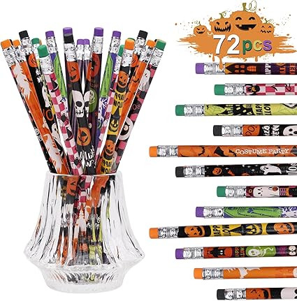 xutengy 72Pcs Halloween Pencils Stationery Party Favors Set， Halloween Themed Pencil Set Gifts ... | Amazon (US)