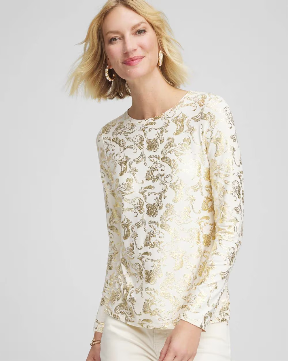 Touch of Cool™ Foiled Layering Tee | Chico's