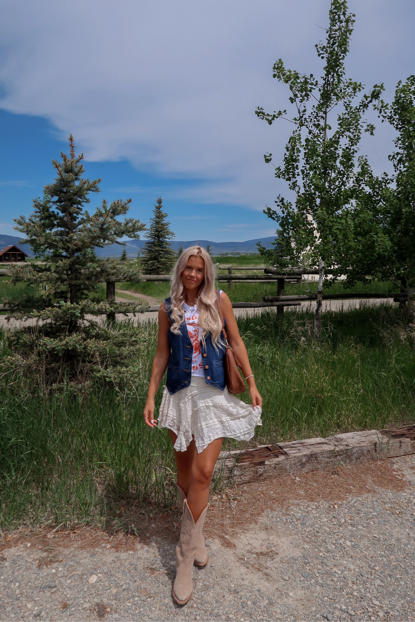 xs in skirt (mid/low rise) 
vest is old so linked similar
cut sleeves and cropped the tee
can size down in boots if you like a fitted feel 

#LTKFindsUnder50 #LTKSeasonal #LTKStyleTip