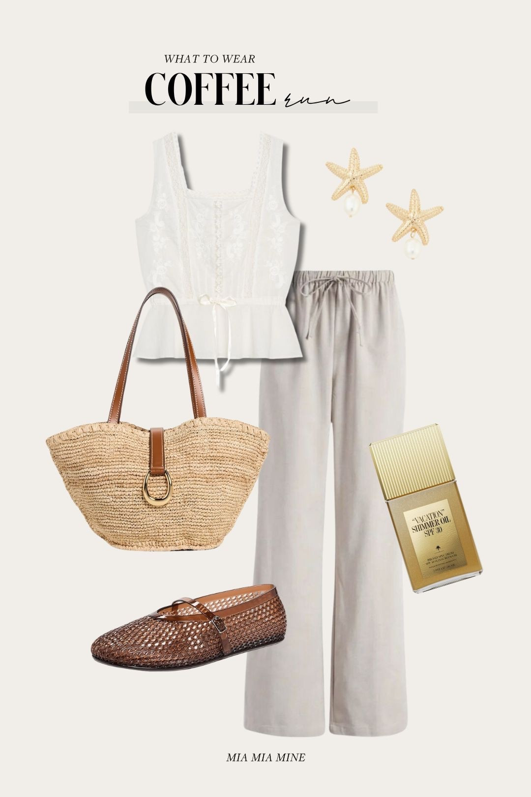 Casual summer outfit
Zara white blouse
Linen pull-on pants
Staud straw tote
Shopbop jelly flats 

#LTKFindsUnder100 #LTKFindsUnder50 #LTKSummerEdit