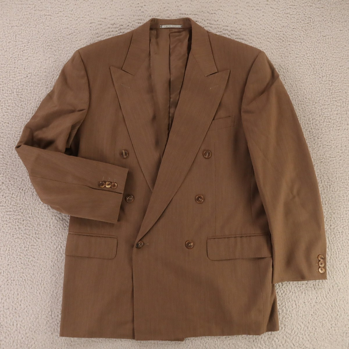 Ermenegildo Zegna Jacket M Brown Herringbone 100% Wool Double Breasted 40R  | eBay | eBay US
