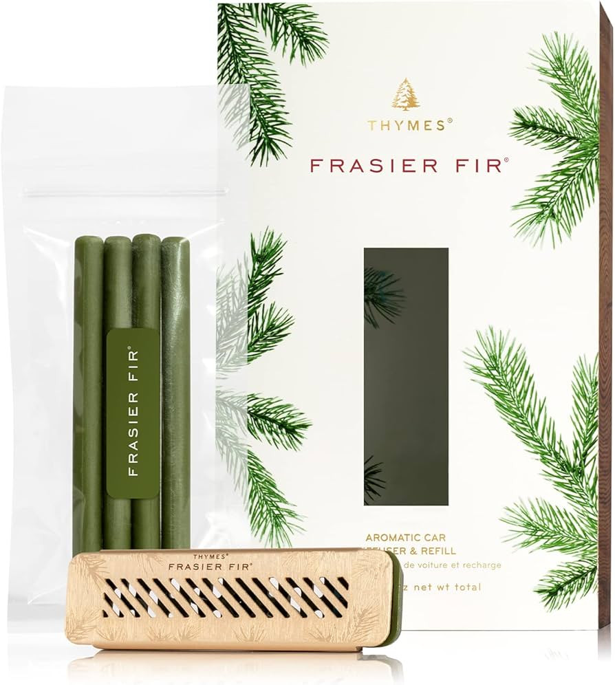 Thymes Frasier Fir Car Diffuser Kit + Refills – Vent Clip Air Freshener + 4 Frasier Fir Diffuse... | Amazon (US)