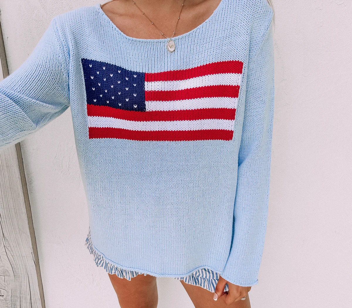American Flag Lightweight Sweater | CK Squared Boutique