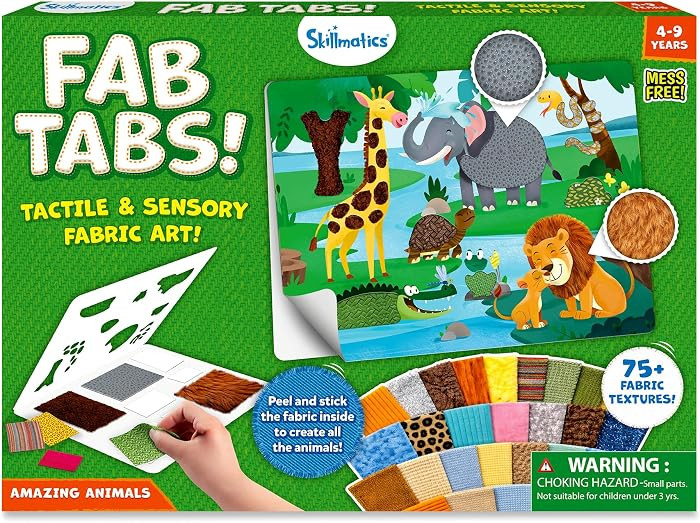 Skillmatics Fab Tabs \u2013 Sensory & Tactile Fabric Art & Craft Kit for Kids, Sewing Kits, Peel ... | Amazon (US)