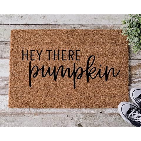Funny Coir Doormat Hey There Pumpkin Halloween Doormat Welcome Front Porch Decor Doormat For The ... | Amazon (US)