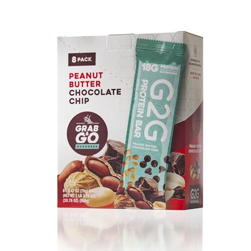 G2G Protein Bar, Peanut Butter Chocolate Chip, Real Food, Refrigerated for Freshness, Healthy Snack, Delicious Meal Replacement, Gluten-Free, 8 Count (Pack of 8) | Amazon (US)