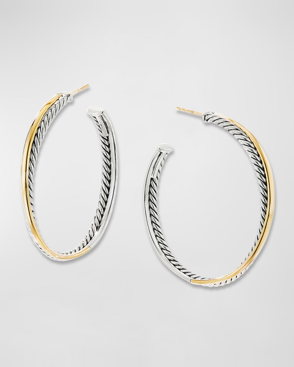 DY Crossover Extra-Large Gold Hoop Earrings | Neiman Marcus