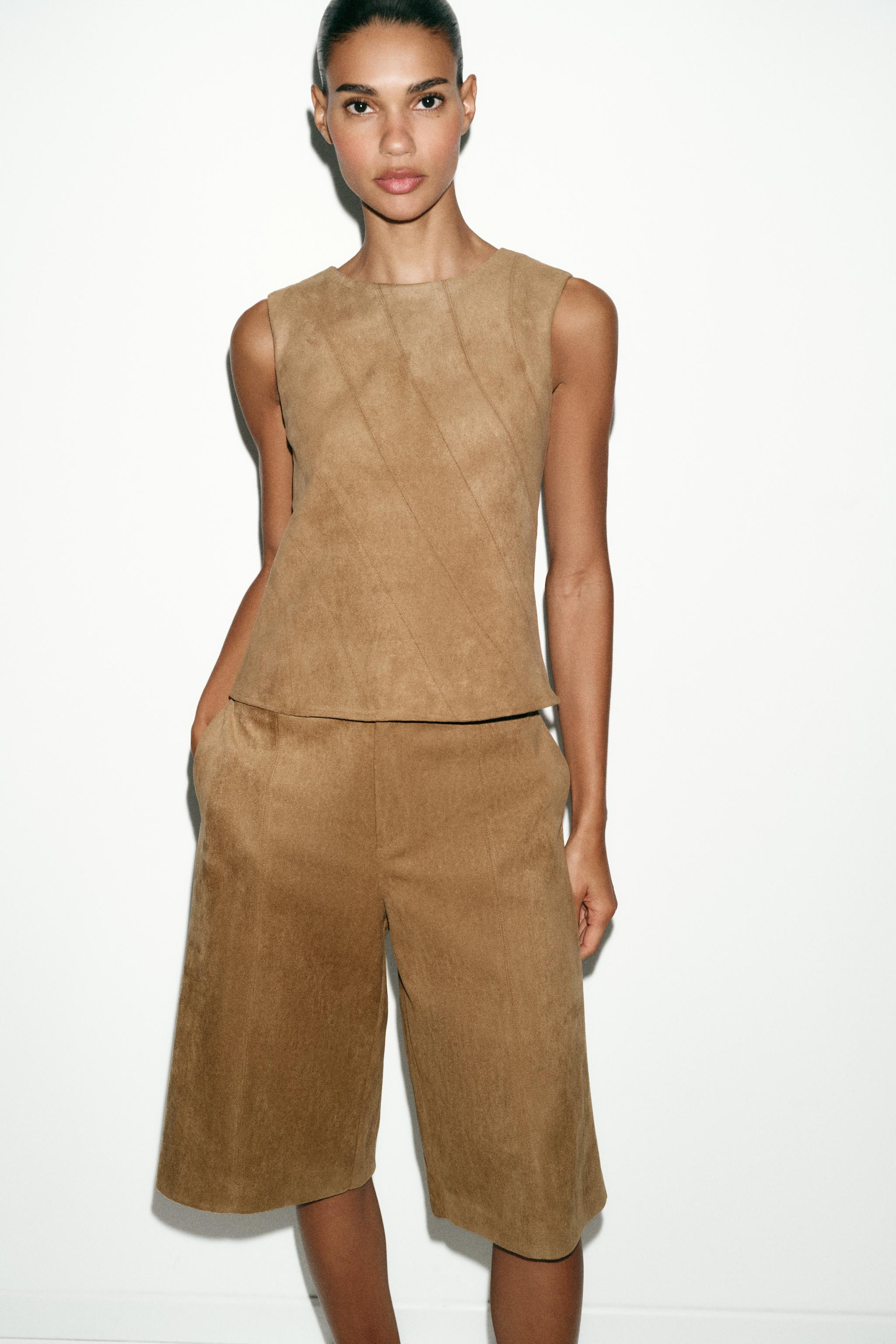 FAUX SUEDE LONG SHORTS | Zara US