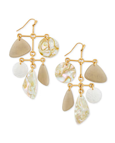 Mckenna Vintage Gold Statement Earrings in White Mix | Kendra Scott