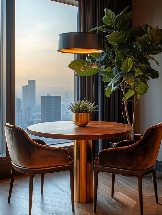 Table for two — because some of the best spaces at home don’t need to be big.

Create your own restaurant-style dining corner with a round table, two gorgeous velvet chairs and a statement indoor tree. Place it beside a window and suddenly the view becomes part of the experience.

And you don’t need a high-rise skyline. A city street, garden, backyard or neighborhood view can be just as beautiful. It’s about intentionally creating a place where you actually want to sit.

Morning coffee. A quiet breakfast. Wine for two. An afternoon working session. This little corner can become one of the most-used spaces in your home.

We especially love the combination of warm wood, rich velvet and a fiddle-leaf-style indoor tree—grounded, luxurious and wonderfully simple.

You don’t always need a formal dining room. Sometimes you just need the perfect table for two.

Explore our curated tables, velvet dining chairs and indoor trees to create the look.

#diningroom #velvetchairs #indoortrees #homedecor 

 #LTKHome
