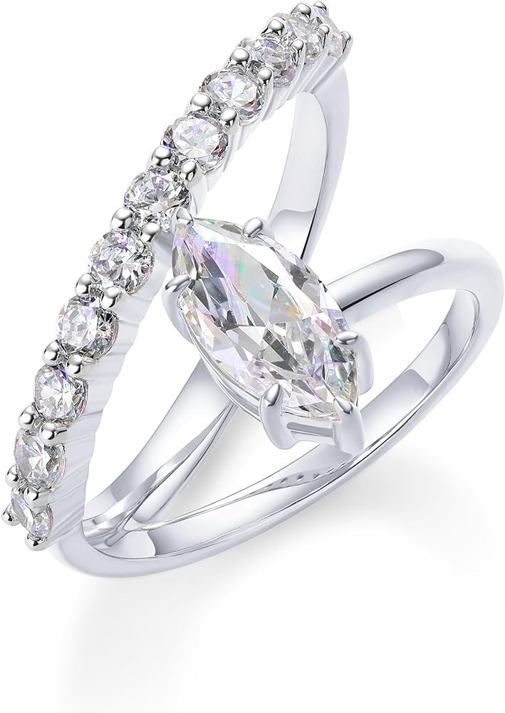 PAVOI 14K Gold Plated Premium Cubic Zirconia Square Solitaire Engagement Ring for Women - Unique ... | Amazon (US)