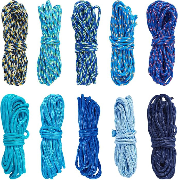 2mm Paracord Rope, 131 FT Blue Paracord Cords Spandex Cord Ropes for Crafting Lanyard, Bracelet N... | Amazon (US)
