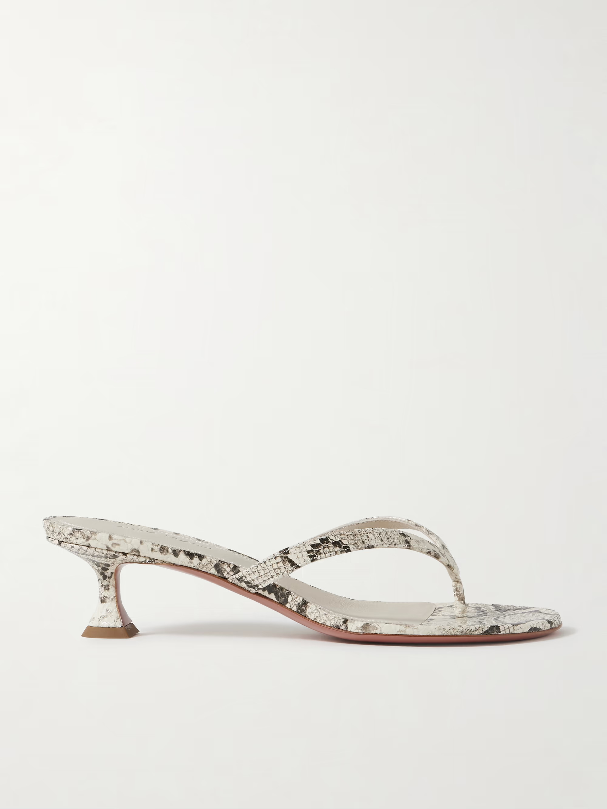 Amina Muaddi - Juliette Snake-effect Leather Sandals - Snake print | NET-A-PORTER (UK & EU)