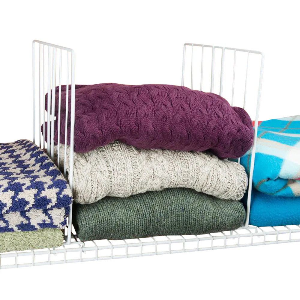 Evelots Set of 8 Closet Shelf Dividers For Wire Shelving (White) | Bed Bath & Beyond