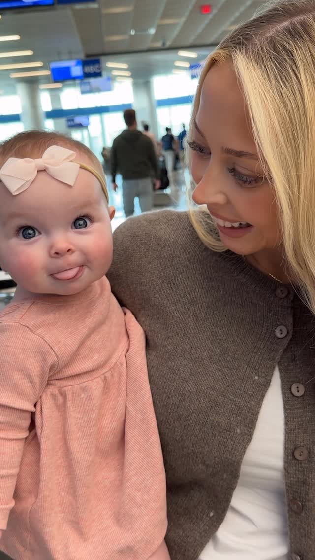 It was almost her bedtime too! 😳😅 backstory ::: We went to LA on a 1 day work trip and were headed home, but in order to have a peaceful flight, we needed to keep Sutton up until we boarded so she would sleep the whole flight. So we tried to hold her and walk around, but my arms started getting tired, and Tay was pushing all of the suitcases, so we had to move her to the stroller. We walked to a coffee place that I like and that ended up being a really long journey that took us on buses and up and down elevators. Finally we got the coffee and made it all the way back just in time to board and we looked down at Sutton… 😅

#LTKdayinmylife #LTKmomlife #LTKTravel