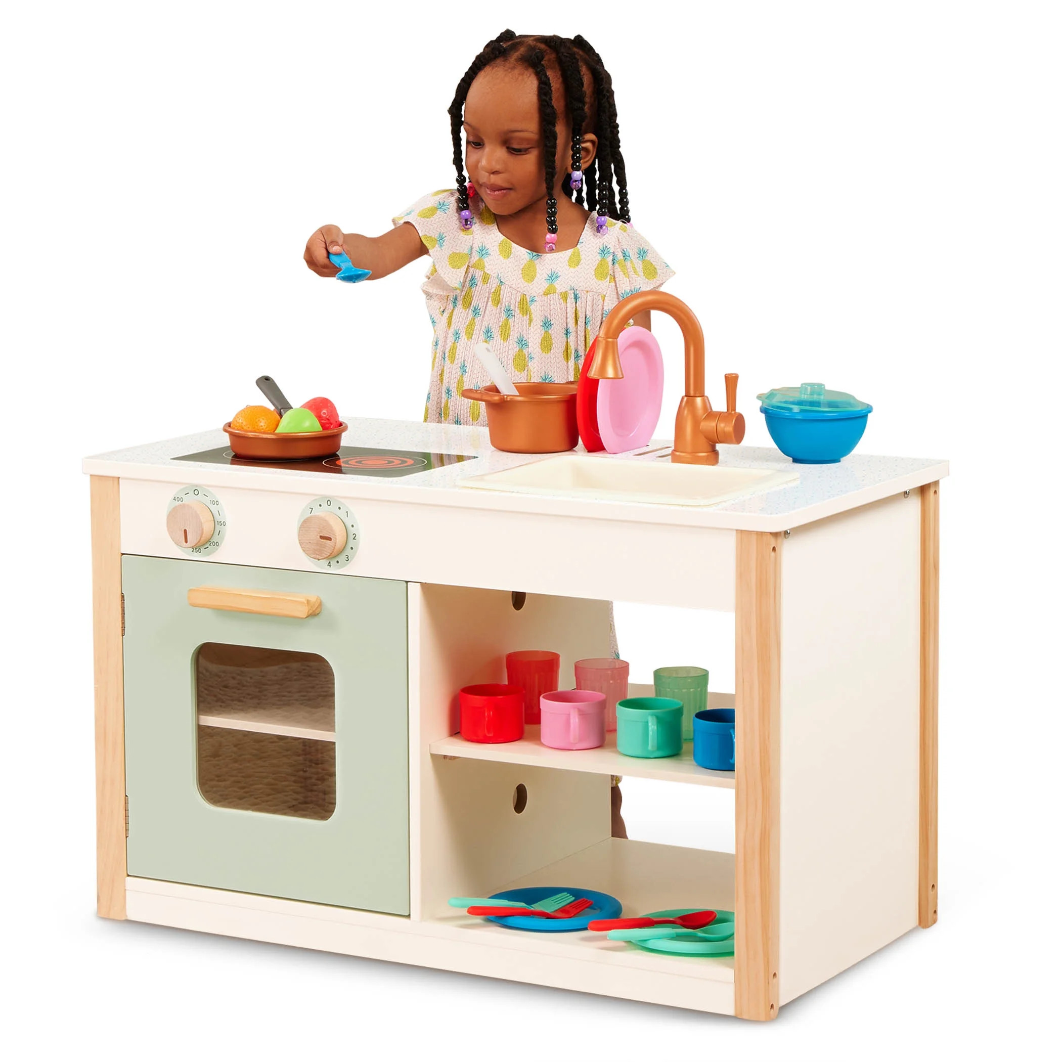 Battat Two n' One Kitchen Café with Dishes and Chalkboard, Toddler and Preschool Toys | Walmart (US)