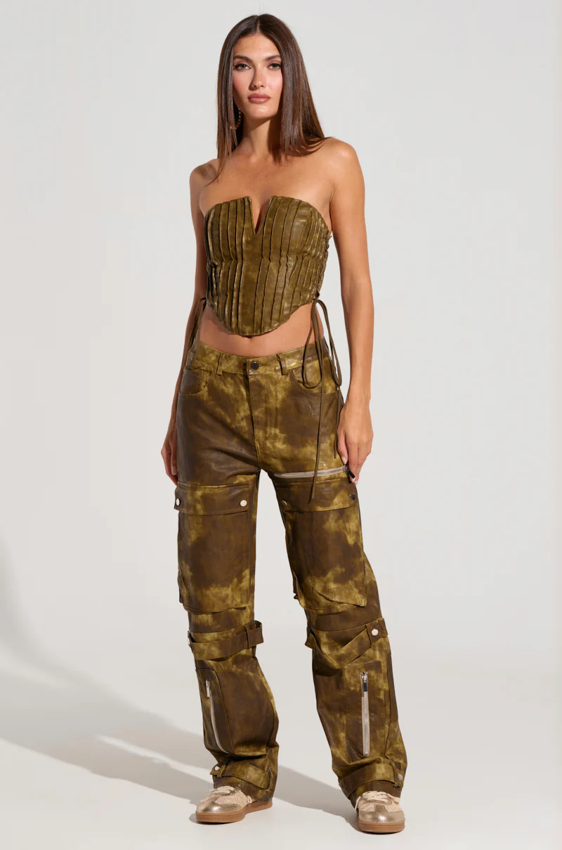 OUT LIKE A BANDIT FAUX LEATHER CARGO PANT | AKIRA