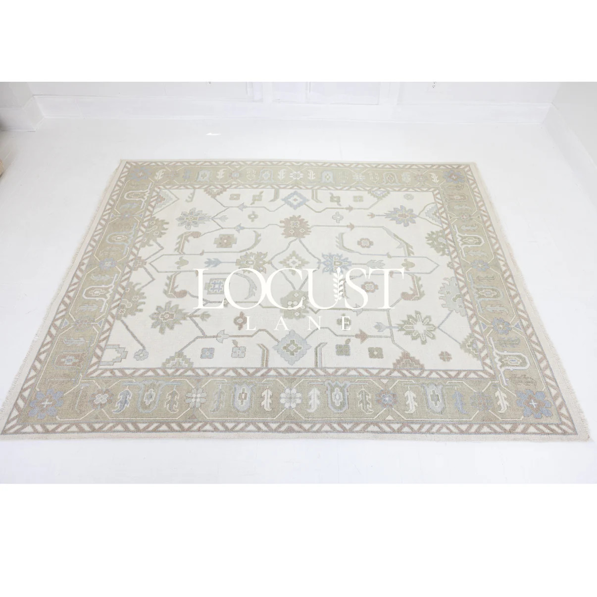 Pearl Rug – Hand-Knotted Wool Oushak in Soft Blue, Taupe, and Ivory | Locust Lane | Locust Lane Rugs
