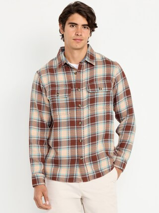 Loose Fit Textured Plaid Pocket Shirt | Old Navy (US)