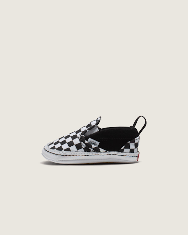 Vans Infant Slip-On V Crib Checkerboard Shoes (Checkerboard Black / True White) - 0-6 Weeks | VANS US