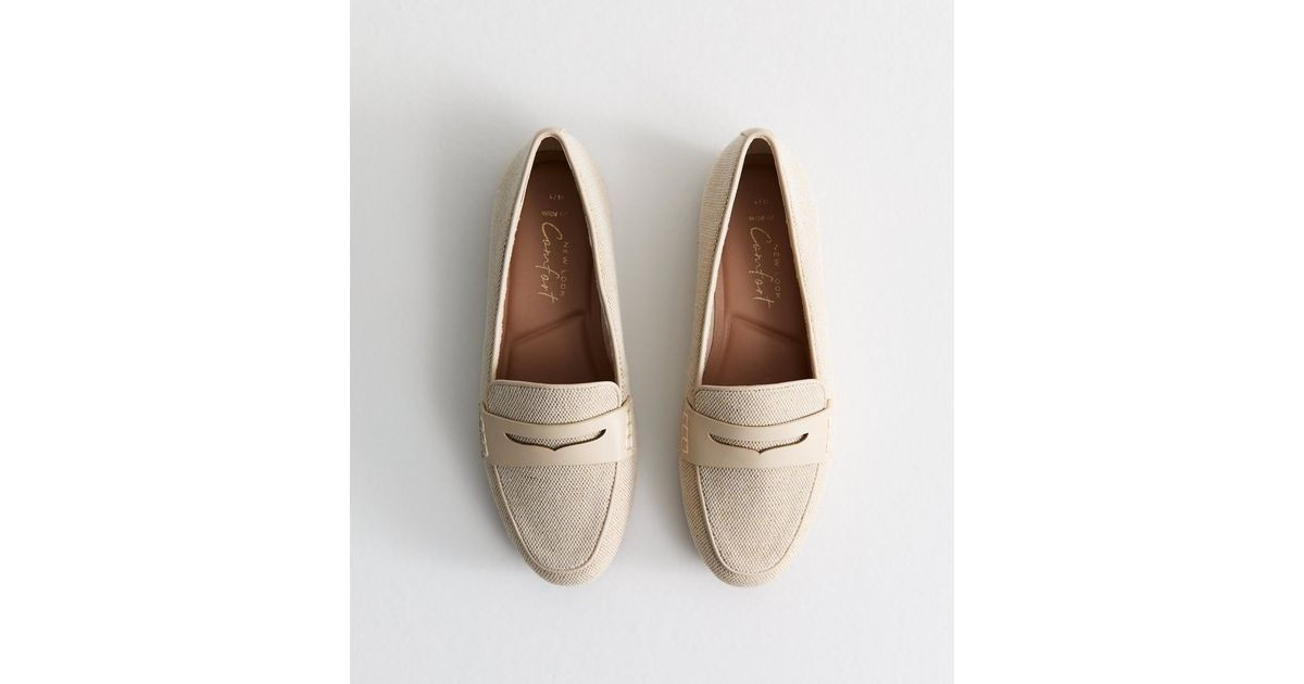 Wide Fit Cream Canvas Loafers | New Look | New Look (UK)