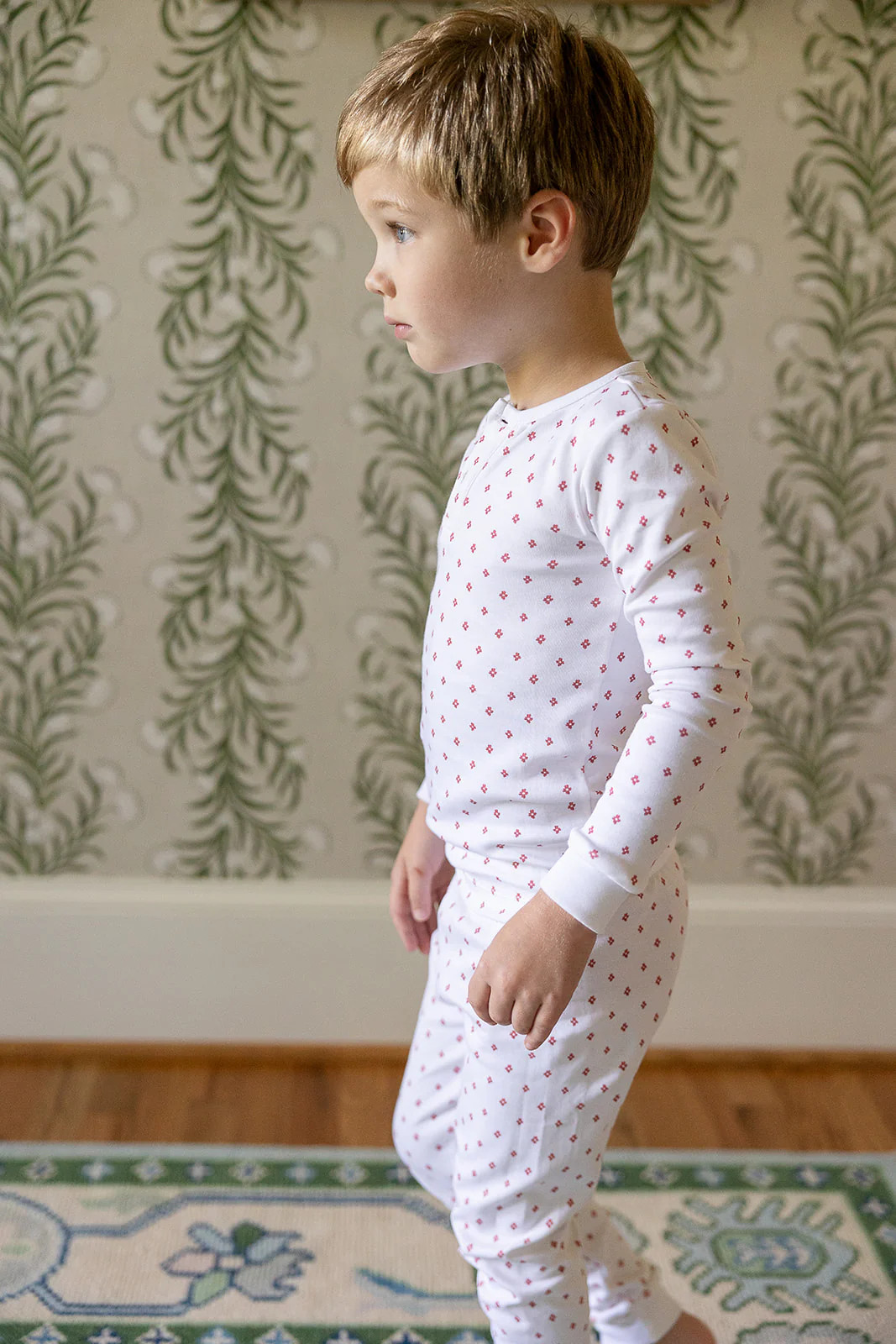 Boys Pajamas in Tess Dot Spice | Sun House Children's