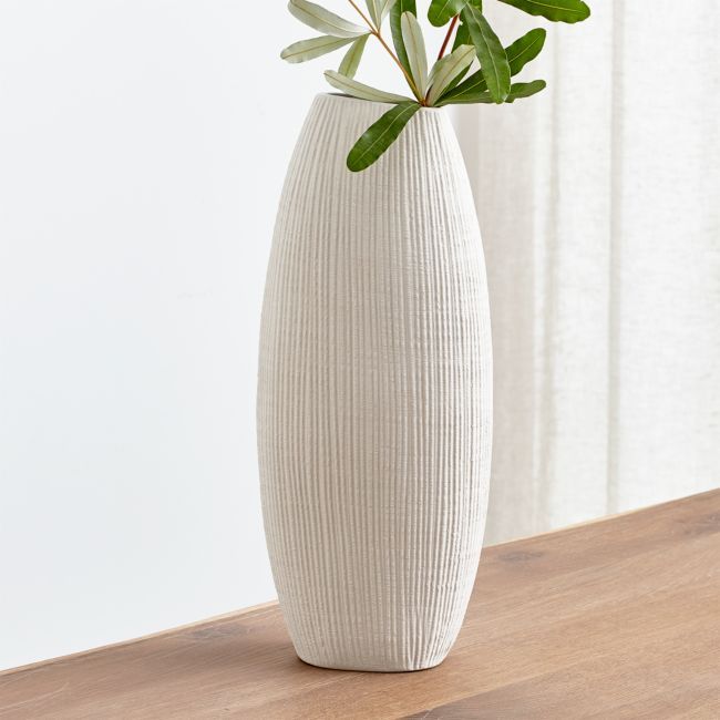 Alura Cream Tall Vase | Crate & Barrel