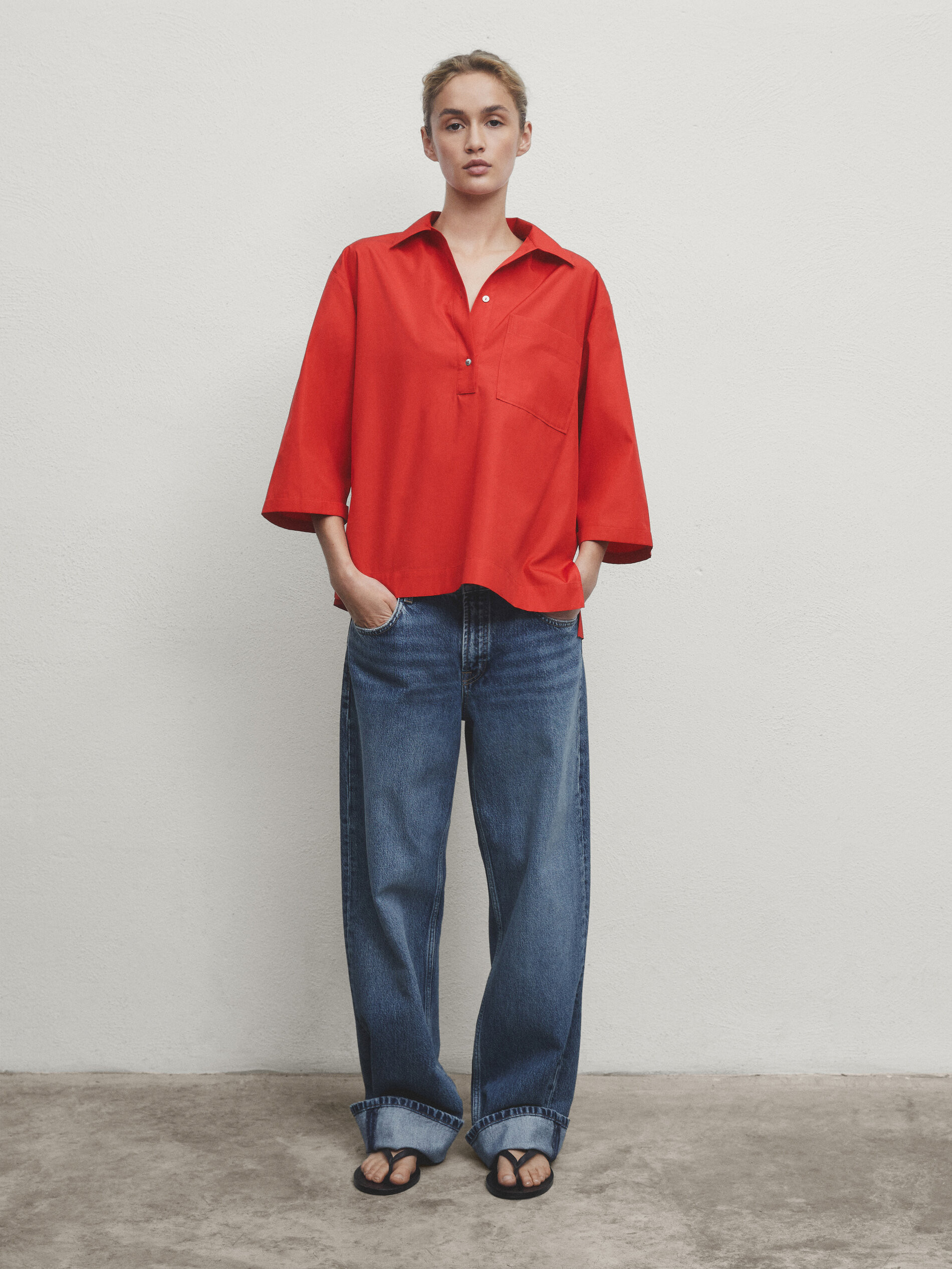 Polo collar shirt | Massimo Dutti UK
