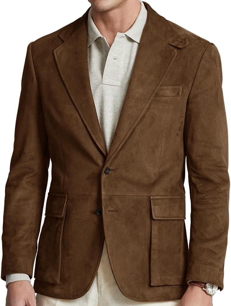 Suit for Men Suede Winter Jacket Slim Fit Single Breasted New in Suits & Blazers Mens Sport Coats... | Amazon (US)