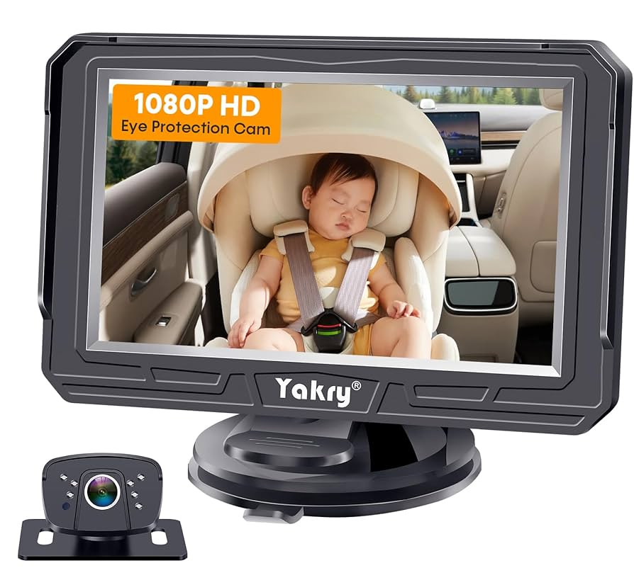 Yakry Baby Car Camera for Backseat - HD 1080P, 170° Wide Angle, Night Vision, 360° Rotation, Sa... | Amazon (US)