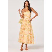 ASTR the Label | Ovina Floral Smocked Drop-Waist Maxi Dress in Yellow floral | Size XS | ASTR The Label (US)