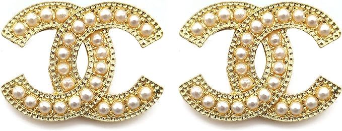 cc earrings pearl stud Letter C Earrings for Women C Stud Earrings CC Stud Earrings with Timeless... | Amazon (US)
