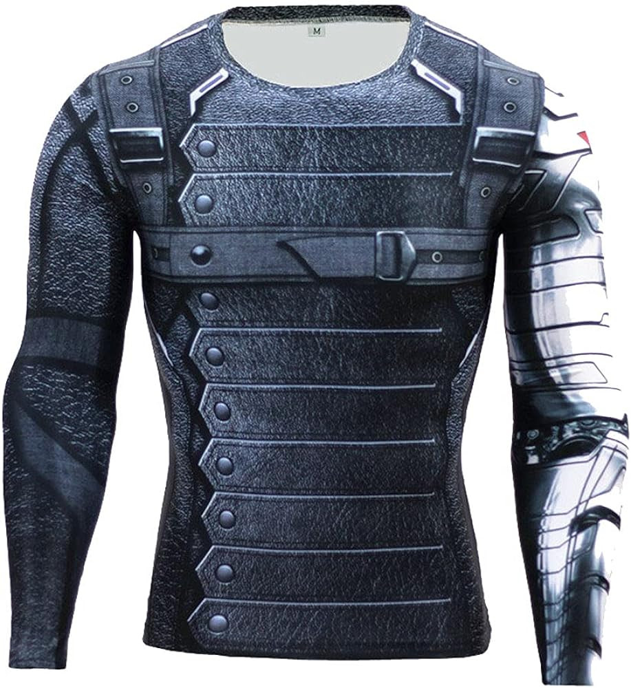 3D Super Hero Close-Fitting Quick-Drying Elastic Sport Cosplay T-Shirt Long Sleeve | Amazon (US)