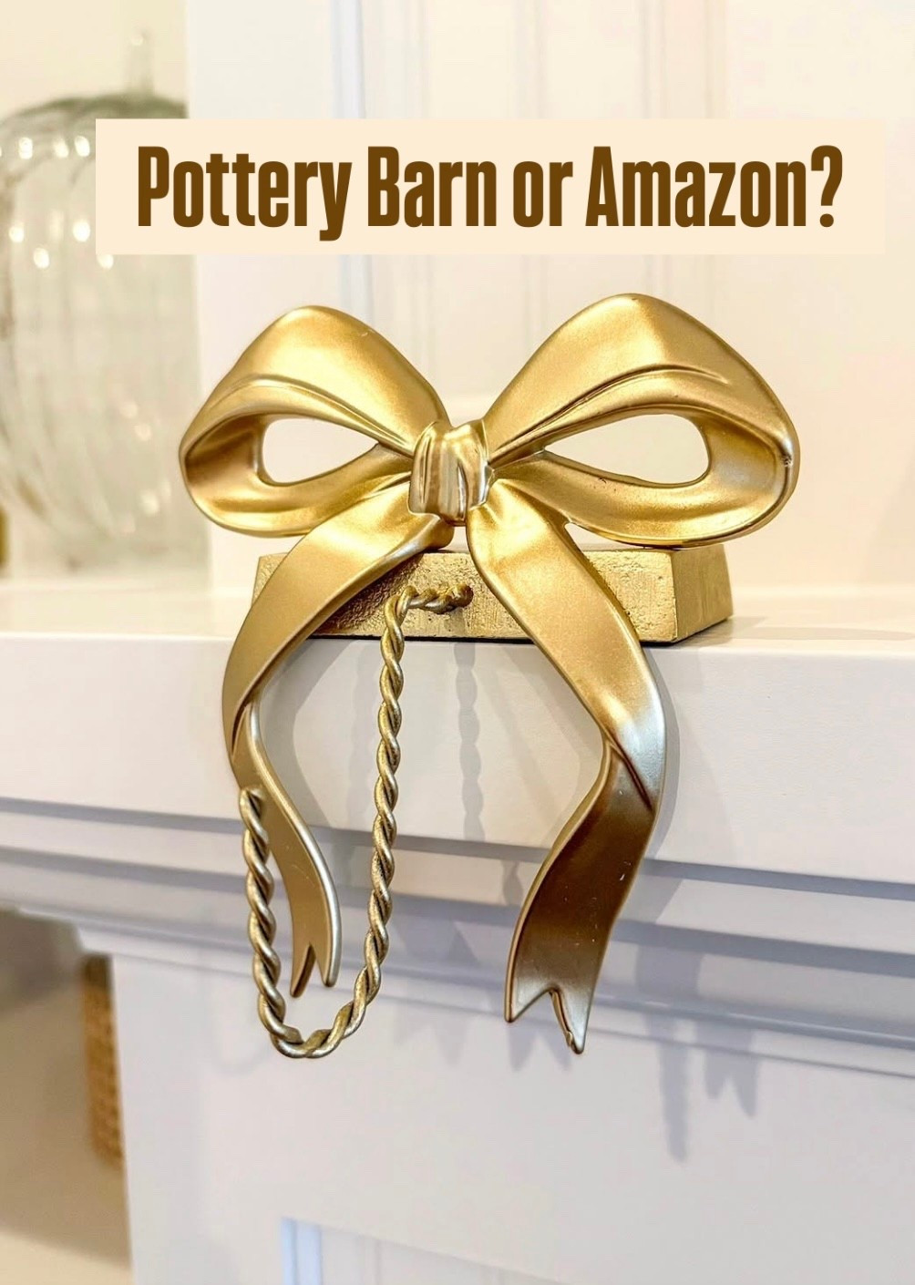 Bow, Bow stocking holder, Holiday decor, Holiday finds, Amazon holiday home decor, Pottery Barn look alikee

#LTKHoliday #LTKSeasonal #LTKHome