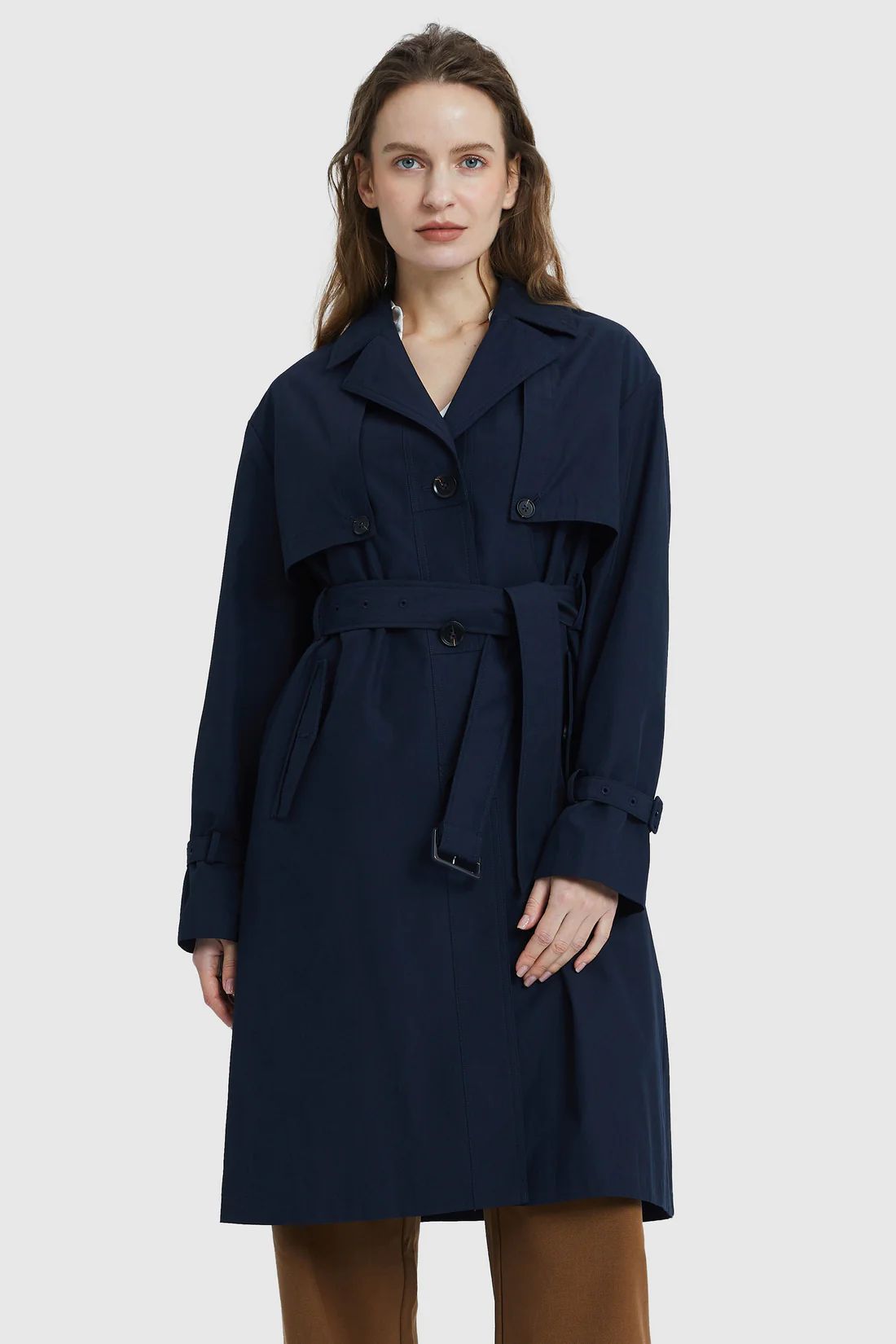 Orolay Women's Long Single Breasted Trench Coat with Belt | Orolay