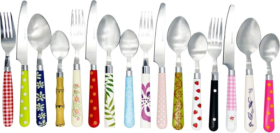 The Original Brink House Eclectic Collection Mix & Match Stainless Steel Cutlery Set with Multico... | Amazon (US)