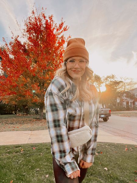 my signature fall look: a flannel, beanie, sherpa belt bag and Uggs. Yes and amen. 🍂

#LTKSeasonal
