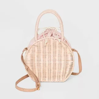 Rattan Circle Crossbody Bag - A New Day™ Blush | Target