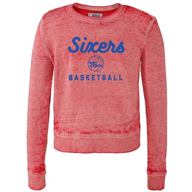 NBA Philadelphia 76ers Women's Distressed Classic Sweatshirt | Target